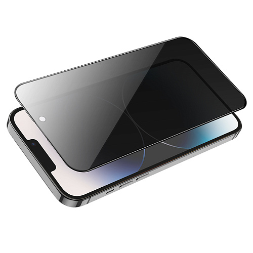 Защитное стекло для iPhone 15 Plus//16 Plus, G15, HOCO, Guardian shield series full-screen anti-spy, черное