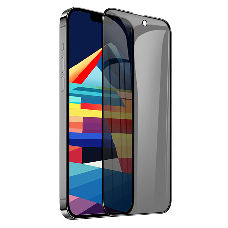 Защитное стекло для iPhone 15 Plus/16 Plus, A12 Pro, HOCO, Privacy Nano 3D full screen edges, черное