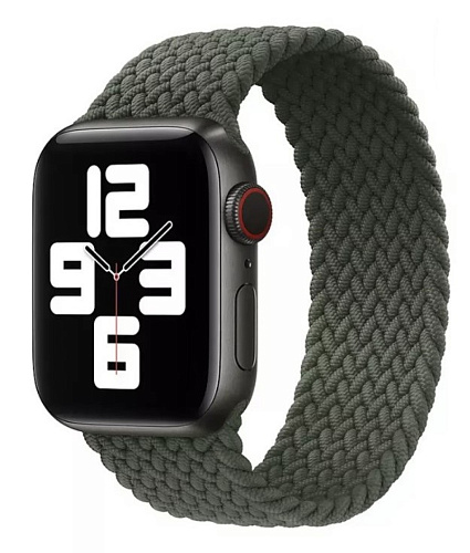 Ремешок на руку для Apple Watch 42/44/45/49 мм, нейлоновый эластичный №12, хаки