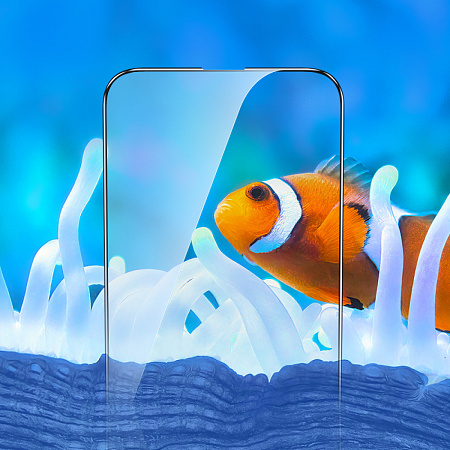 Защитное стекло для iPhone 16 Pro, G5, HOCO, Full screen silk screen HD tempered glass, черное
