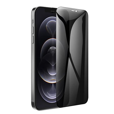 Защитное стекло на iPhone 12 (6.1)/12 Pro (6.1) A777 Plus, HOCO, антишпионское, черное