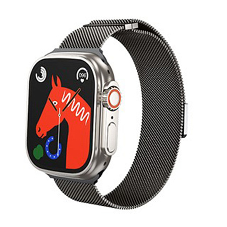 Ремешок на руку для Apple Watch 44/45/46/49 мм, HOCO, AS101, Milanese loop, магнитный, серый
