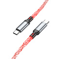 Кабель Type-C на Type-C, HOCO, U112, 60W, 1м, светящийся, серый