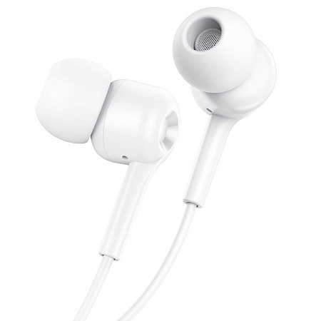 Проводные наушники M82, La musique universal earphones, HOCO, вакуумные с микрофоном, белые