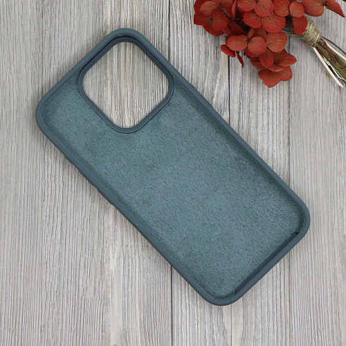 Чехол-накладка для iPhone 15 Pro, Silicon Case, магнитный (MagSafe), без лого, X-CASE, зеленый лес