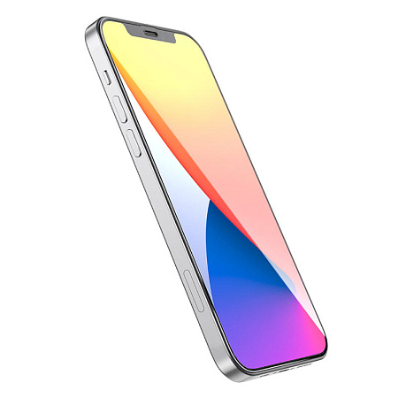 Защитное стекло на iPhone 13 Pro Max (6.7)/14 Plus, G1, HOCO, Flash attach full screen silk screen, черное