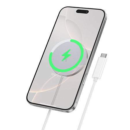 Беспроводное зарядное устройство, CW63, протокол быстрой зарядки Qi2, Type-C, белый