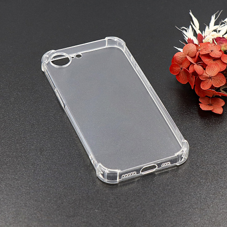 Чехол силиконовый для iPhone 16e, усиленные края, с защитой камеры, X-CASE, прозрачный