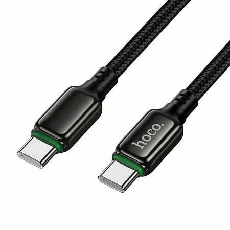 Кабель Type-C на Type-C, HOCO, X127, 1м, 60W, оплетка, черный