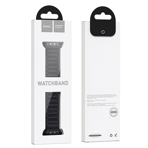 Ремешок на руку для Apple Watch 38/40/41/42 мм, HOCO, WA23, под кожу магнитный, черный