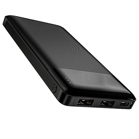 Универсальный Доп. Аккумулятор 10000mAh, J72, HOCO, 2 USB (5V/2.0A), черный