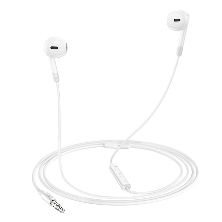 Проводные наушники M109, Pure joy wire control earphones, HOCO, белый