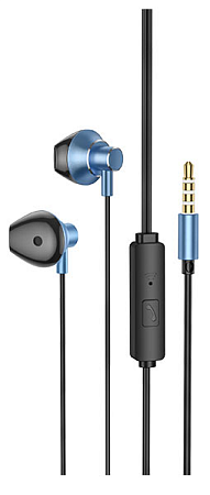 Проводные наушники M75 Belle Universal earphones, HOCO, синие