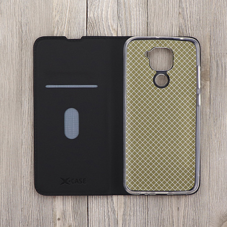 Чехол-книжка для Xiaomi Redmi Note 9/Redmi 10X, X-CASE, боковой, черный