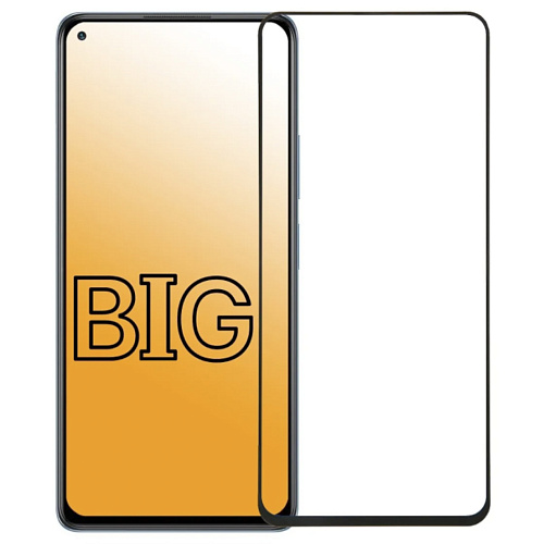 Защитное стекло на Realme 6 Pro/X50/X3, 9D, прозрачное с черной рамкой, X-CASE