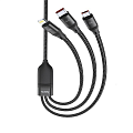USB дата кабель Lightning+Micro+Type-C, HOCO, U104, Fast Charge, черный