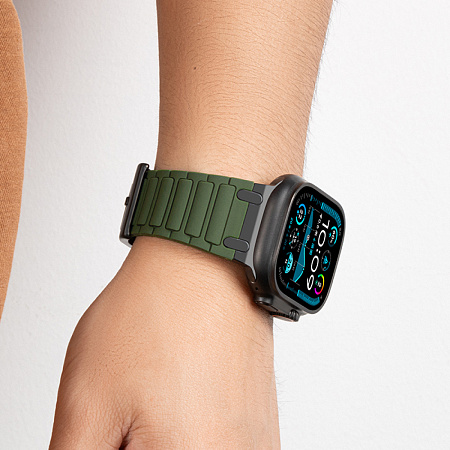 Ремешок на руку для Apple Watch 44/45/46/49 мм, HOCO, WA35, силиконовый, зеленый