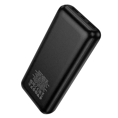 Универсальный Доп. Аккумулятор 20000mAh, J153A, HOCO, выход: 2 USB (5V/2A), черный