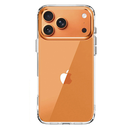 Чехол силиконовый для iPhone 17 Pro Max, с защитой камеры, X-CASE, прозрачный