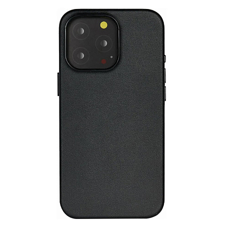 Чехол-накладка для iPhone 15 Pro Max, экокожа, магнитный (MagSafe), без лого, X-CASE, черный