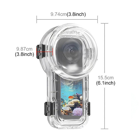 Чехол для Insta360 X5, для дайвинга 60 м погружение, крепление на винт, PULUZ