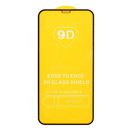 Защитное стекло на iPhone XR/11 (6.1), 9D, черное, X-CASE