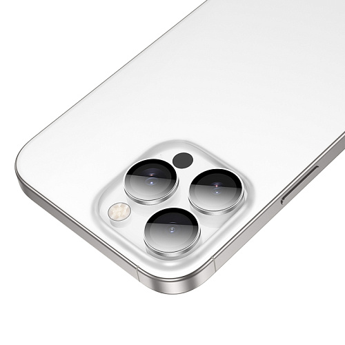 Защитное стекло для iPhone 16 Pro/16 Pro Max, V14, HOCO, на заднюю камеру, серебро