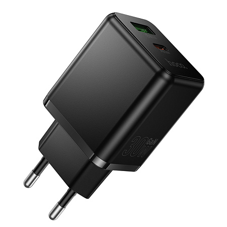 Сетевое зарядное устройство, 1 PD 30W + 1 USB 3.0 QC (C157A), HOCO, черный