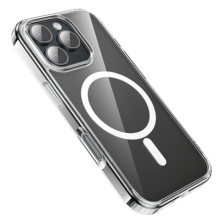 Чехол силиконовый для iPhone 16 Pro, Магнитный (MagSafe), HOCO, прозрачный