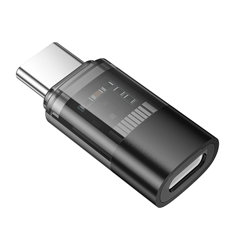 Переходник с Type-C (папа) на lightning (мама), UA36D, HOCO, черный