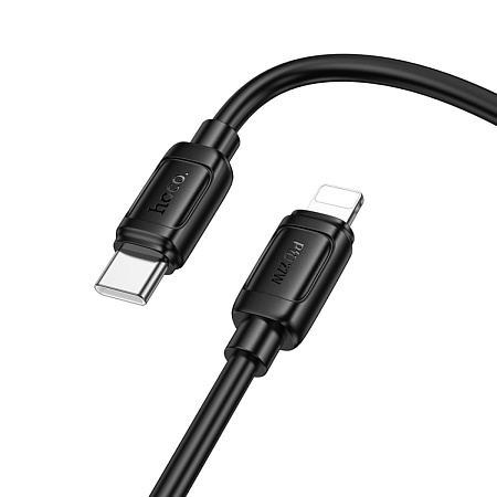 Кабель Lightning to Type-C (PD), HOCO, X115, 27W, 1 метр, цвет черный