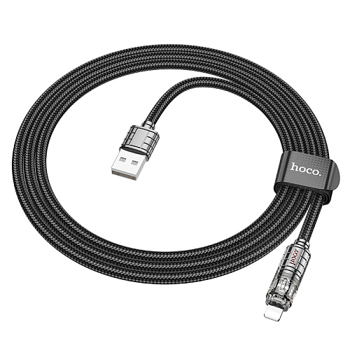 USB дата кабель Lightning, HOCO, U122, 1.2м, черный