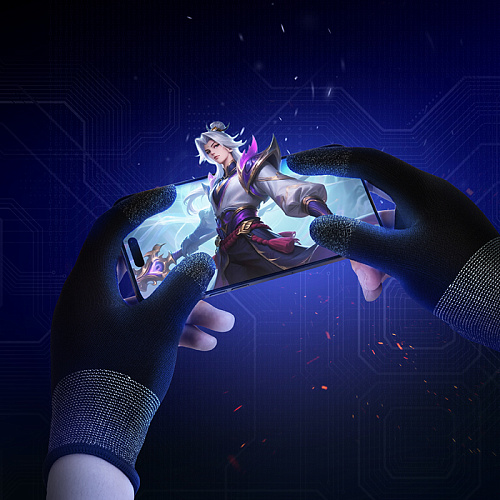 Перчатки для игры на телефоне, GA21, HOCO, толщина 0,5 мм, черный