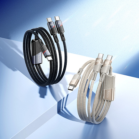 Кабель с 1 Type-C на 2 Type-C, U139, HOCO, 100W, цвет черный