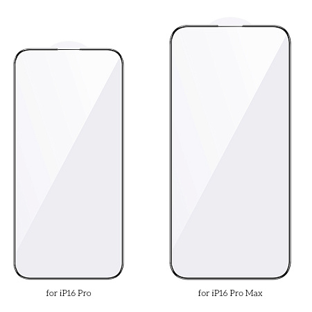 Защитное стекло для iPhone 16 Pro, G5, HOCO, Full screen silk screen HD tempered glass, черное