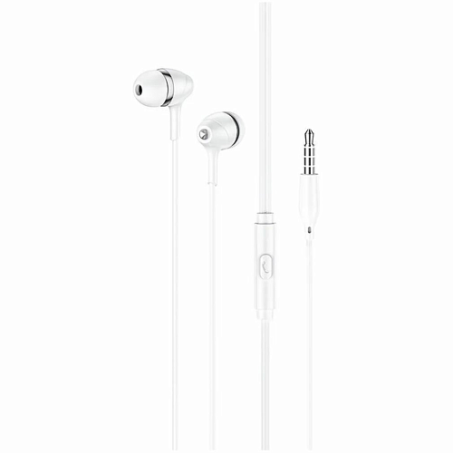 Проводные наушники M76 Maya universal earphones, HOCO, вакуумные с микрофоном, белые