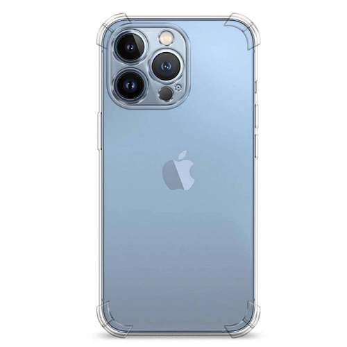 Чехол силиконовый для iPhone 13 Pro Max (6.7), усиленные края, с защитой камеры, X-CASE, прозрачный