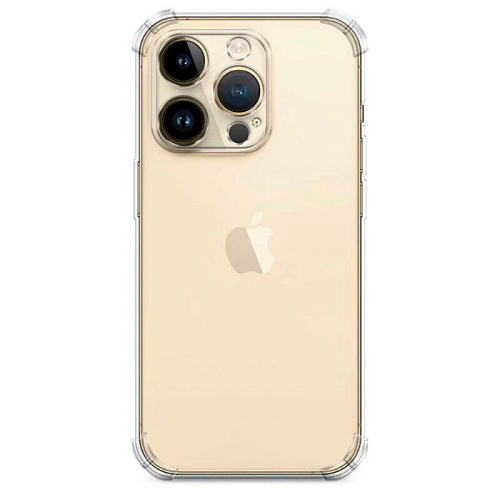 Чехол силиконовый для iPhone 14 Pro (6.1), усиленные края, с защитой камеры, X-CASE, прозрачный
