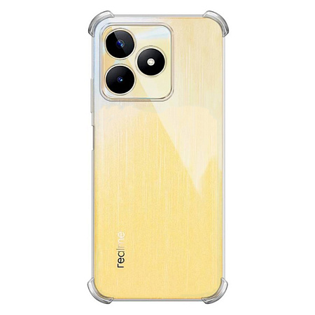 Чехол силиконовый для Realme C51/C53/Note 50 (4G)/Narzo N53, усиленные края, с защитой камеры, X-CASE, прозрачный