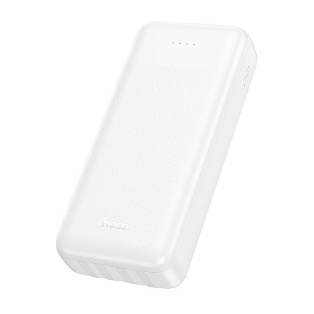 Универсальный Доп. Аккумулятор 20000mAh, J163A, HOCO, выход: 2 USB, 1 PD (20W), кабель: Type-C, Lightning, Micro, белый