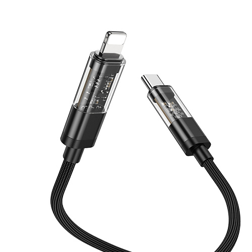 Кабель Lightning to Type-C (PD), HOCO, U116, 1.2м, черный