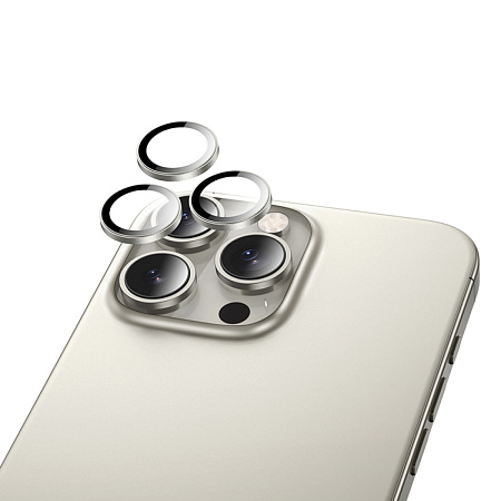 Защитное стекло для iPhone 16 Pro/16 Pro Max, V13, HOCO, на заднюю камеру, титановое золото