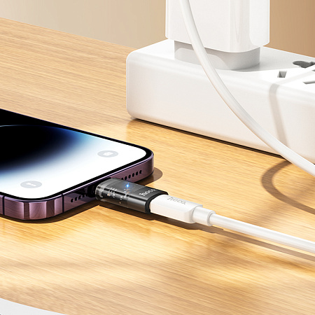 Переходник OTG Lightning, Lightning (папа) на USB (мама), UA36A, HOCO, черный