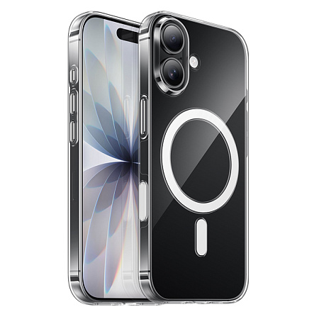 Чехол для iPhone 17, PC+TPU, Магнитный (MagSafe), AS4, HOCO, прозрачный