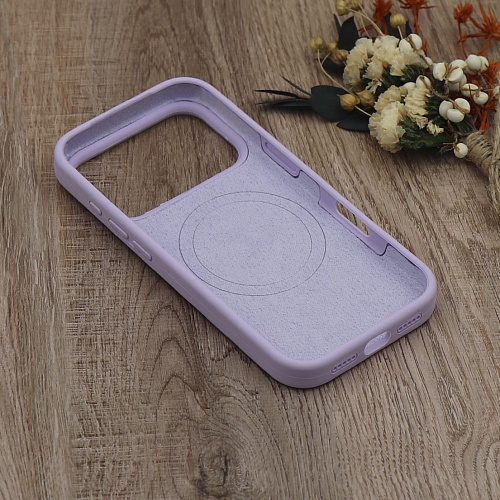 Чехол-накладка для iPhone 17 Pro Max, Silicon Case, магнитный (MagSafe), с дизайном, без лого, X-CASE, сиреневый