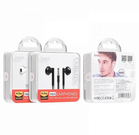   M64 Melodious wire control earphones, HOCO, 