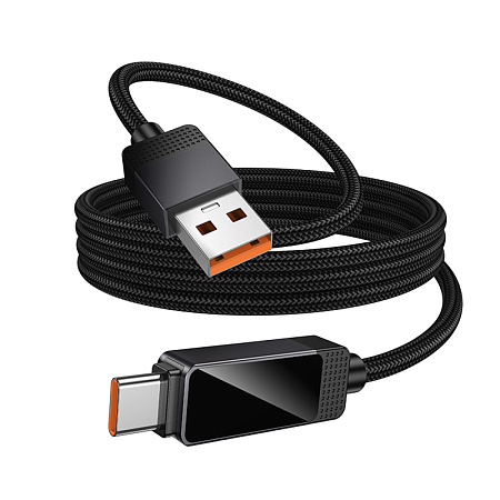 USB Кабель Type-C, HOCO, U154, 100W, 1м, с дисплеем, черный