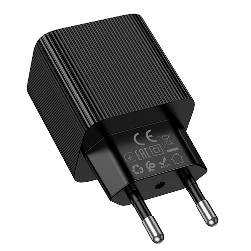 Сетевое зарядное устройство, 1 PD 20W + 1 USB 3.0 QC (CS83A), HOCO, с дисплеем, черный