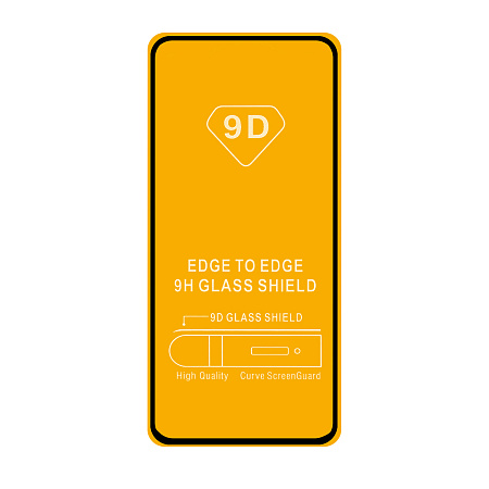 Защитное стекло на Vivo Y53S, 9D, черное, X-CASE