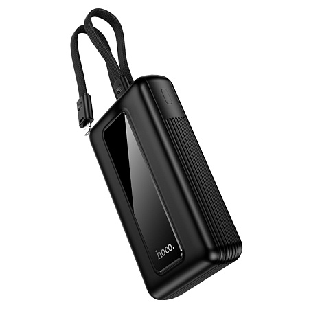 Универсальный Доп. Аккумулятор 20000mAh, J162A, HOCO, выход: 1 USB (22.5) 1 PD (20W) кабель: Type-C, Lightning, черный